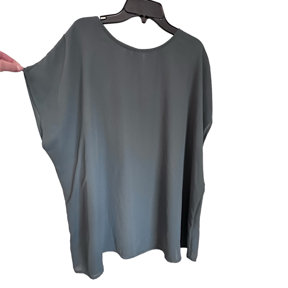 NWT Halogen Creek Cap Sleeve Lightweight Top Blue Slate 2X